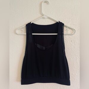 ALO Yoga Sheer Back Cropped Black Tank Top